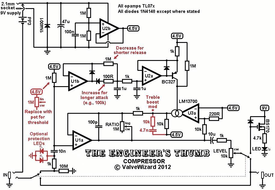 Guitar Compressor Circuit Schematic
